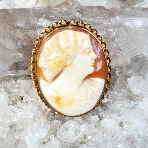 RARE Vintage Carved Shell Cameo Brooch/Pendant